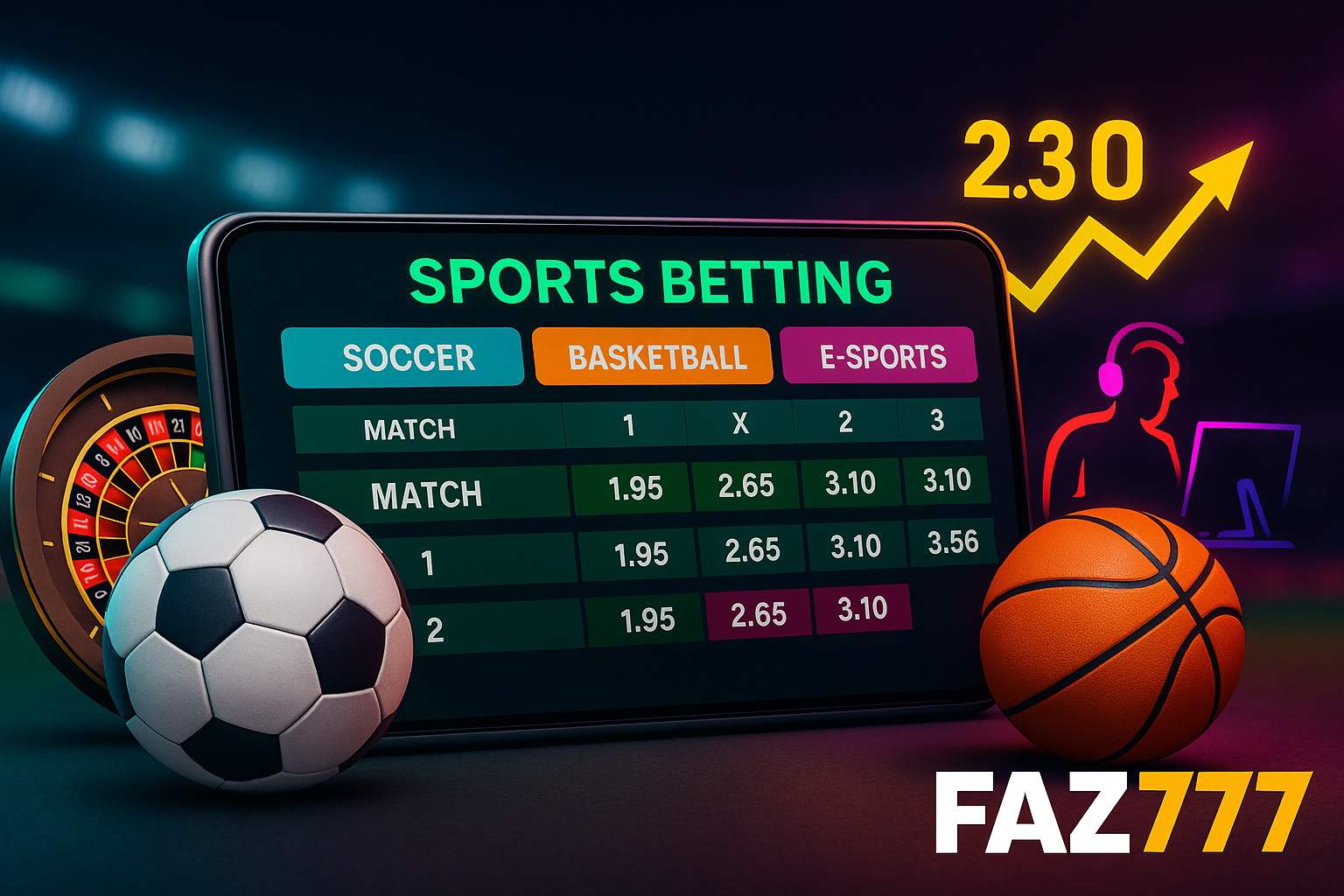 Aposte em apostas esportivas no cassino online FAZ777